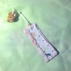 Bookmark w Sparkly Pink Lace and Teddy Bear Charm